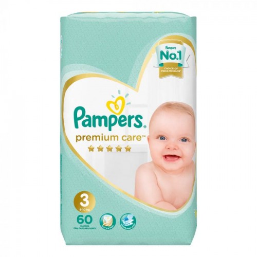 Pampers Premium Care No3 6-10kg Πάνες 60τεμ Pampers Premium Care No3 6-10kg Πάνες 60τεμ