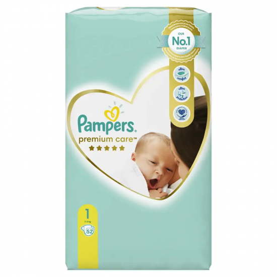 Pampers Premium Care No1 (2-5kg) 52 Πάνες