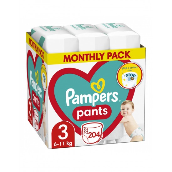 Pampers Pants No 3 6-11 kg 204 Πάνες (Monthly Pack)