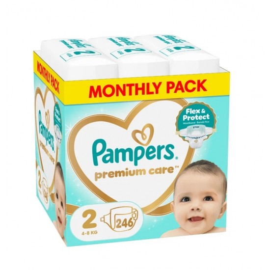 Pampers Premium Care No2 4-8kg Πάνες 246τεμ (Monthly Pack) Pampers Premium Care No2 4-8kg Πάνες 246τεμ (Monthly Pack)
