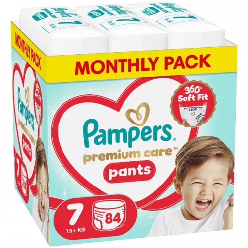 Pampers Premium Care Pants No7 15+kg Πανες-Βρακάκι 84τεμ (Monthly Pack) Pampers Premium Care Pants No7 15+kg Πανες-Βρακάκι 84τεμ (Monthly Pack)