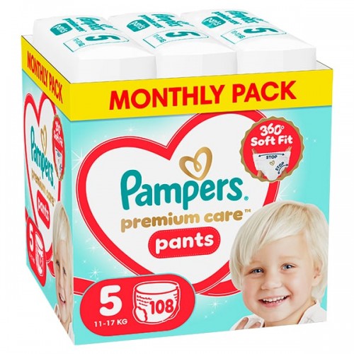 Pampers Premium Care Pants No5 11-17kg Πάνες 108τεμ (Monthly Pack) Pampers Premium Care Pants No5 11-17kg Πάνες 108τεμ (Monthly Pack)