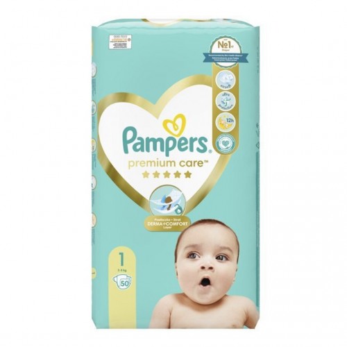 Pampers Premium Care No1 2-5kg Πάνες 50τεμ Pampers Premium Care No1 2-5kg Πάνες 50τεμ