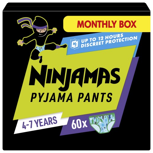 Pampers Ninjamas Pyjama Pants 17-30kg Πάνες Βρακάκι για τη Νύχτα, Αγόρι 4-7 Ετών 60τεμ (Monthly Pack) Pampers Ninjamas Pyjama Pants 17-30kg Πάνες Βρακάκι για τη Νύχτα, Αγόρι 4-7 Ετών 60τεμ (Monthly Pack)