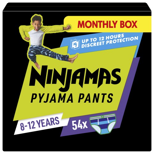Pampers Ninjamas Pyjama Pants 27-43kg Πάνες Βρακάκι για τη Νύχτα, Αγόρι 8-12 Ετών 54τεμ (Monthly Pack) Pampers Ninjamas Pyjama Pants 27-43kg Πάνες Βρακάκι για τη Νύχτα, Αγόρι 8-12 Ετών 54τεμ (Monthly Pack)