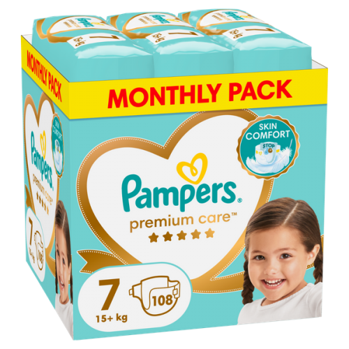 Pampers Premium Care No7 15+kg Πάνες 108τεμ (Monthly Pack) Pampers Premium Care No7 15+kg Πάνες 108τεμ (Monthly Pack)