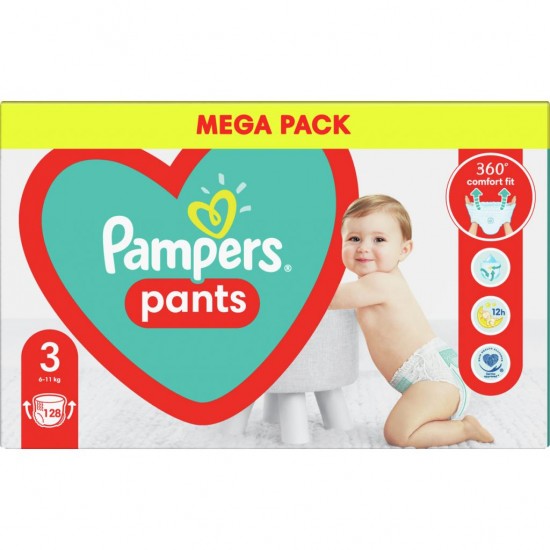 Pampers Pants No 3 6-11 kg 128 Πάνες (Mega Pack)