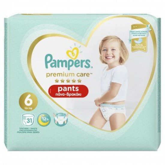 Pampers Premium Care Pants No 6 (15+ kg) 31 Πάνες Βρακάκι Pampers Premium Care Pants No 6 (15+ kg) 31 Πάνες Βρακάκι