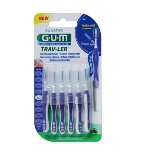 Gum 1512 Trav-ler Μεσοδόντια Βουρτσάκια 1.2mm Μωβ 6 Τεμα΄χια Gum 1512 Trav-ler Μεσοδόντια Βουρτσάκια 1.2mm Μωβ 6 Τεμα΄χια