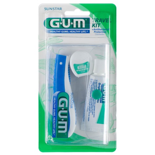 Gum 156 Travel Kit, Πρακτικό Τσαντάκι Ταξιδίου με μια Οδοντόκρεμα, μία οδοντόπαστα και ένα Οδοντικό Νήμα σε Μικρό Μέγεθος Gum 156 Travel Kit, Πρακτικό Τσαντάκι Ταξιδίου με μια Οδοντόκρεμα, μία οδοντόπαστα και ένα Οδοντικό Νήμα σε Μικρό Μέγεθος