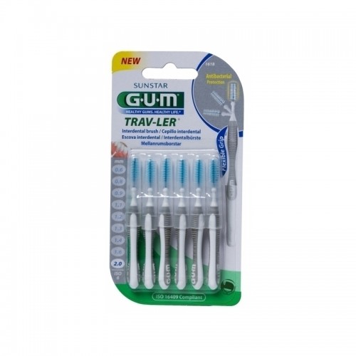 Gum 1618 Trav-ler Μεσοδόντιο Βουρτσάκι 2.0mm Γκρι 6 Τεμάχια