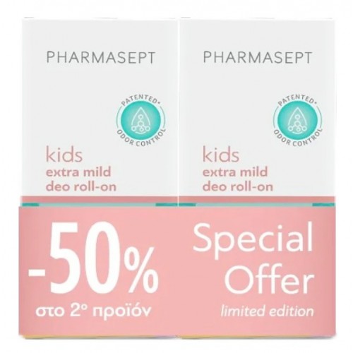 Pharmasept Kid Deo Roll-on Extra Mild Εξαιρετικά Απαλό Αποσμητικό για Παιδιά 2x50ml Pharmasept Kid Deo Roll-on Extra Mild Εξαιρετικά Απαλό Αποσμητικό για Παιδιά 2x50ml