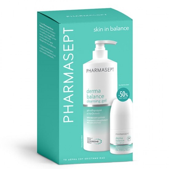 Pharmasept Promo Skin in Balance Derma Balance Gel Καθαρισμού για Πρόσωπο & Σώμα 500ml & Αποσμητικό Roll-On -50% στο Δεύτερο Προϊόν 1τεμ Pharmasept Promo Skin in Balance Derma Balance Gel Καθαρισμού για Πρόσωπο & Σώμα 500ml & Αποσμητικό Roll-On -50% στο Δεύτερο Προϊόν 1τεμ