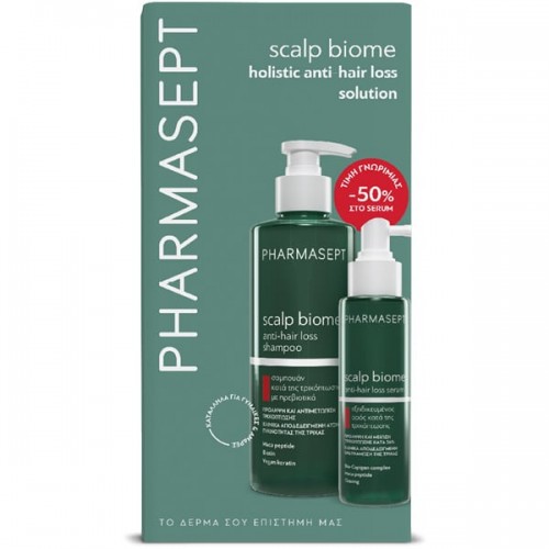 Pharmasept Promo scalp Biome Anti-Hair Loss Shampoo Σαμπουάν κατά της Τριχόπτωσης με Πρεβιοτικά 400ml & Scalp Biome Anti-Hair Loss Serum Εξειδικευμένος Ορός κατά της Τριχόπτωσης (-50%) 100ml Pharmasept Promo scalp Biome Anti-Hair Loss Shampoo Σαμπουάν κατά της Τριχόπτωσης με Πρεβιοτικά 400ml & Scalp Biome Anti-Hair Loss Serum Εξειδικευμένος Ορός κατά της Τριχόπτωσης (-50%) 100ml