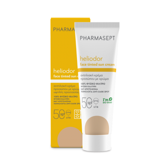 Pharmasept Heliodor Face Tinted Sun Cream SPF50, Αντηλιακή Κρέμα Προσώπου με Χρώμα, 100% Φυσικό Φίλτρο 50ml Pharmasept Heliodor Face Tinted Sun Cream SPF50, Αντηλιακή Κρέμα Προσώπου με Χρώμα, 100% Φυσικό Φίλτρο 50ml