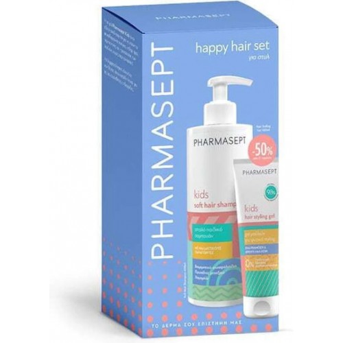 Pharmasept  Promo Happy Hair Kids Soft Hair Σαμπουάν 400ml & Soft Hair Styling Τζέλ Μαλλιών -50% στο Δεύτερο Προϊόν 100ml
