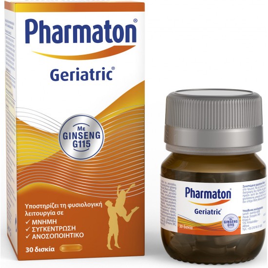 Pharmaton Geriatric Συμπλήρωμα Διατροφής με συνδυασμό βιταμινών, μετάλλων, ιχνοστοιχείων & Ginseng G115, 30 Δισκία