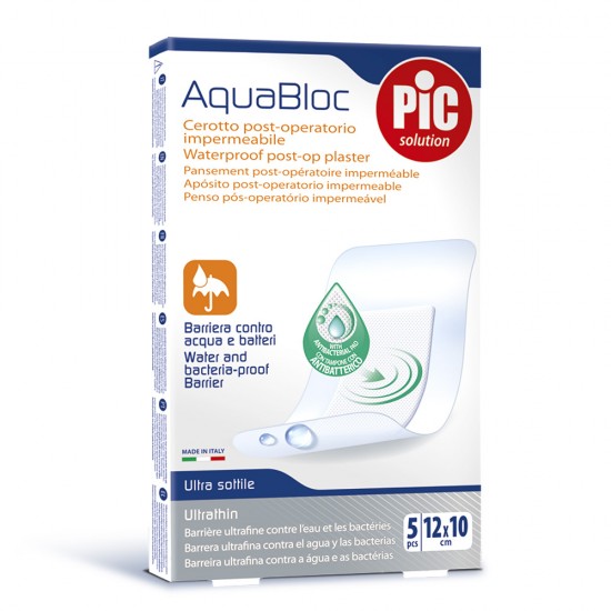 Pic Solution Aquabloc Αδιάβροχο, Αυτοκόλλητο Επίθεμα 12x10cm 5 Τεμάχια