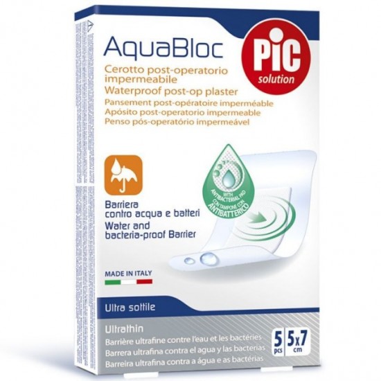 Pic Solution Aquabloc Αδιάβροχο, Αυτοκόλλητο Επίθεμα 5x7cm 5 Τεμάχια