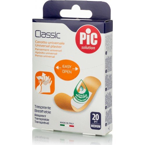 Pic Solution Classic Αυτοκόλλητα Τσιρότα, Μέγεθος Medium 19x75mm 20 Τεμάχια Pic Solution Classic Αυτοκόλλητα Τσιρότα, Μέγεθος Medium 19x75mm 20 Τεμάχια