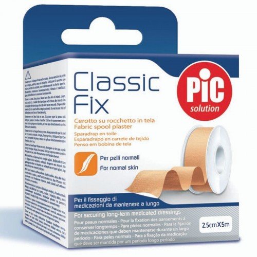 Pic Solution Classic Fix Ρολό Λευκοπλάστη από Ύφασμα για Κανονικά Δέρματα 2,5cm x 5m Pic Solution Classic Fix Ρολό Λευκοπλάστη από Ύφασμα για Κανονικά Δέρματα 2,5cm x 5m