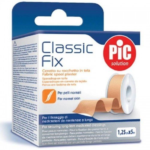 Pic Solution Classic Fix Ρολό Λευκοπλάστη από Ύφασμα για Κανονικά Δέρματα 1,25cm x 5m Pic Solution Classic Fix Ρολό Λευκοπλάστη από Ύφασμα για Κανονικά Δέρματα 1,25cm x 5m