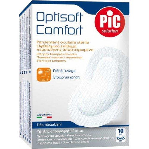 Pic Solution Optisoft Comfort, Οφθαλμικά Επιθέματα Υψηλής Απορροφητικότητας 95x65mm 10 Τεμάχια Pic Solution Optisoft Comfort, Οφθαλμικά Επιθέματα Υψηλής Απορροφητικότητας 95x65mm 10 Τεμάχια