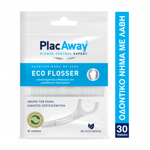 Plac Away Eco Flosser Οδοντικό Νήμα με Λαβή, 30 Τεμάχια