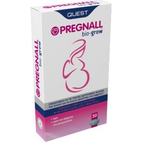 Quest Pregnall Bio Grow, Κατάλληλο για Πριν και Κατά τη Διάρκεια της Εγκυμοσύνης 30 Ταμπλέτες Quest Pregnall Bio Grow, Κατάλληλο για Πριν και Κατά τη Διάρκεια της Εγκυμοσύνης 30 Ταμπλέτες