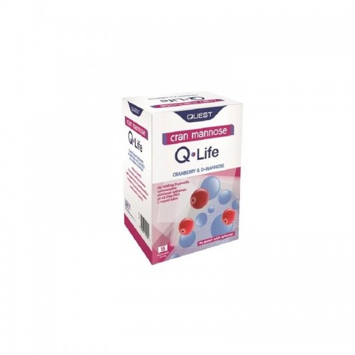 Quest Q-Life Cran Mannose Q-Life Συμπλήρωμα Διατροφής Για Το Ουροποιητικό Σύστημα 15 Φακελάκια