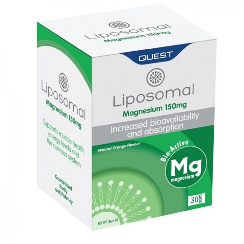 Quest Liposomal Magnesium 150mg Λιποσωμικό Μαγνήσιο Αυξημένης Απορρόφησης 30 φακελίσκους Quest Liposomal Magnesium 150mg Λιποσωμικό Μαγνήσιο Αυξημένης Απορρόφησης 30 φακελίσκους