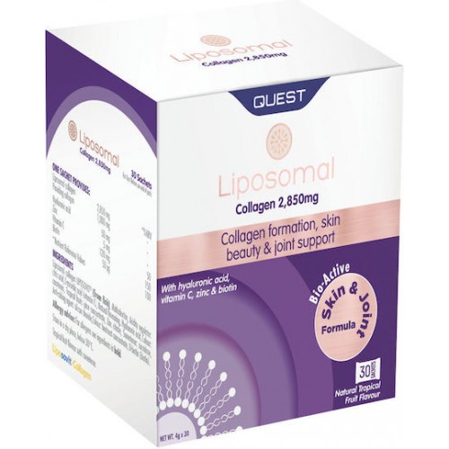 Quest Liposomal Collagen 2.850mg Λιποσομικό Κολλαγόνο με Υαλουρονικό Οξύ & Βιταμίνη C 30φακελίσκοι