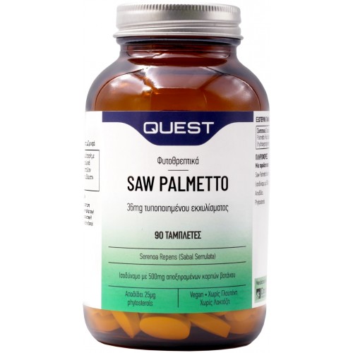 Quest Saw Palmetto 36mg Extract, Providing 25μg Phytosterols, Equivalent To 500mg Herb Powder 90tabs Quest Saw Palmetto 36mg Extract, Providing 25μg Phytosterols, Equivalent To 500mg Herb Powder 90tabs