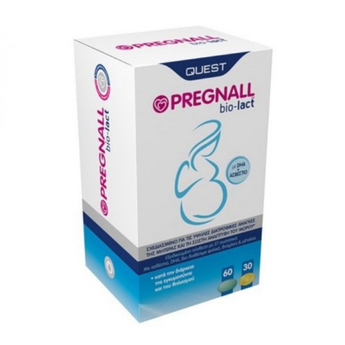 Quest Pregnall Bio Lact, Κατά την Διάρκεια της Εγκυμοσύνης και του Θηλασμού 60Tabs & 30Caps Quest Pregnall Bio Lact, Κατά την Διάρκεια της Εγκυμοσύνης και του Θηλασμού 60Tabs & 30Caps
