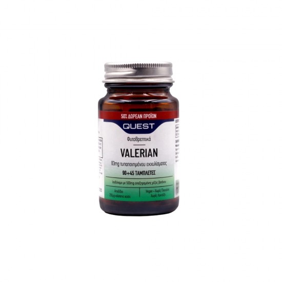 Quest valerian 83mg extract 90 + Δώρο 45tabs