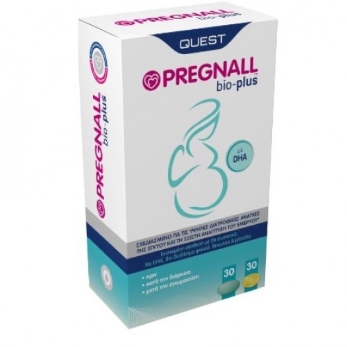 Quest Pregnall Bio Plus, Κατάλληλο για Πριν, Κατά τη Διάρκεια & Μετά την Εγκυμοσύνη 30Tabs & 30Caps Quest Pregnall Bio Plus, Κατάλληλο για Πριν, Κατά τη Διάρκεια & Μετά την Εγκυμοσύνη 30Tabs & 30Caps