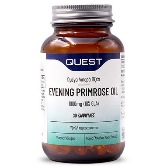 Quest Evening Primrose Oil 1000mg (10% Gla) Plus Natural Vitamin E 30tabs