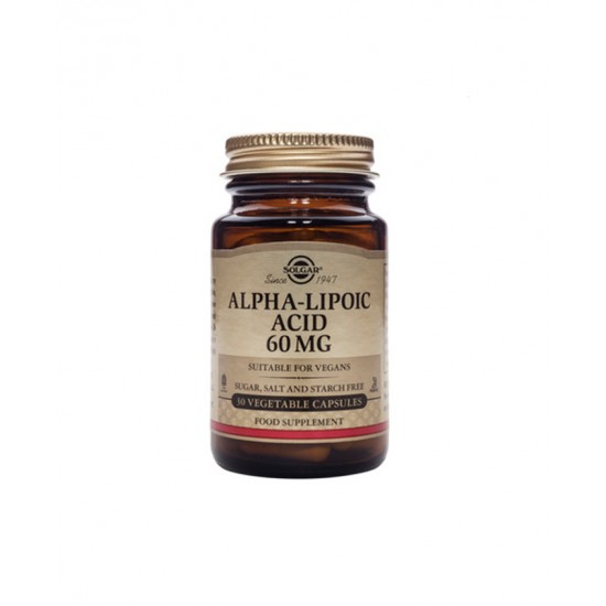 Solgar Alpha Lipoic Acid 60 mg, 30Veg.Caps. Προάγει τις διαδικασίες του κυτταρικού μεταβολισμού Solgar Alpha Lipoic Acid 60 mg, 30Veg.Caps. Προάγει τις διαδικασίες του κυτταρικού μεταβολισμού