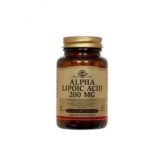 Solgar Alpha Lipoic Acid 200 mg, 50Veg.Caps. Προάγει τις διαδικασίες του κυτταρικού μεταβολισμού Solgar Alpha Lipoic Acid 200 mg, 50Veg.Caps. Προάγει τις διαδικασίες του κυτταρικού μεταβολισμού