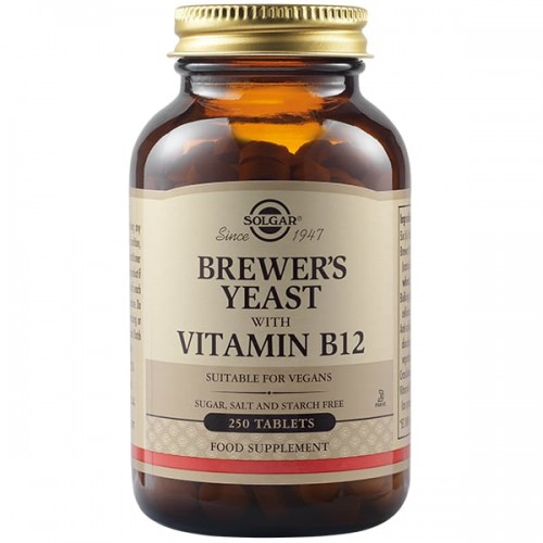 Solgar Brewer's Yeast With B12 250Tabs. Συμβάλλει στην μείωση της ατονίας & ενίσχυσης των μυών Solgar Brewer's Yeast With B12 250Tabs. Συμβάλλει στην μείωση της ατονίας & ενίσχυσης των μυών