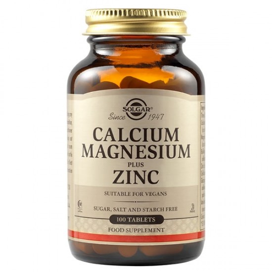 Solgar Calcium Magnesium Plus Zinc 100Tabs. 
