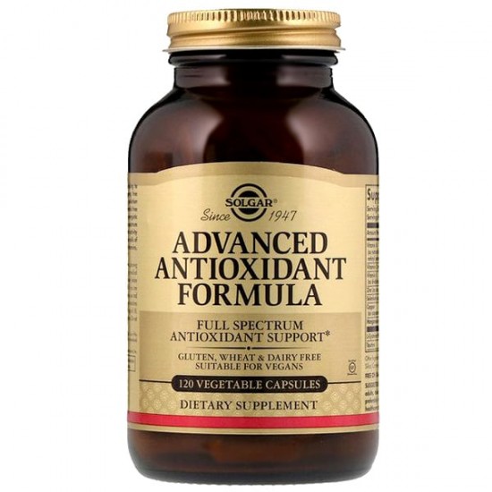 Solgar Advanced Antioxidant Formula Αντιοξειδωτική Φόρμουλα με Βιταμίνες & Μέταλλα για Τόνωση του Οργανισμού 120veg.Caps