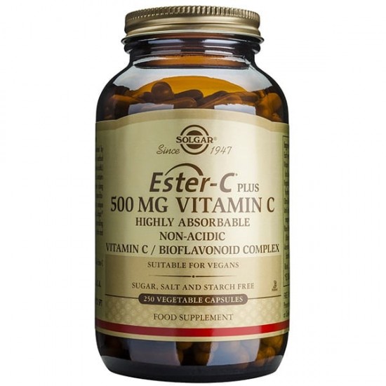 Solgar Ester-C 500mg 250Veg. Caps. Συμβάλλει στην ομαλή λειτουργία του ανοσοποιητικού & νευρικού συστήματος Solgar Ester-C 500mg 250Veg. Caps. Συμβάλλει στην ομαλή λειτουργία του ανοσοποιητικού & νευρικού συστήματος