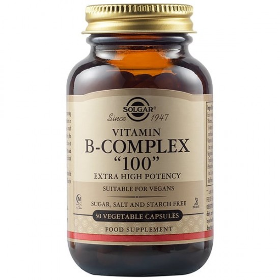 Solgar Formula B-100 Complex 50Veg.Caps. Συμβάλλει στην ομαλή λειτουργία του νευρικού συστήματος Solgar Formula B-100 Complex 50Veg.Caps. Συμβάλλει στην ομαλή λειτουργία του νευρικού συστήματος