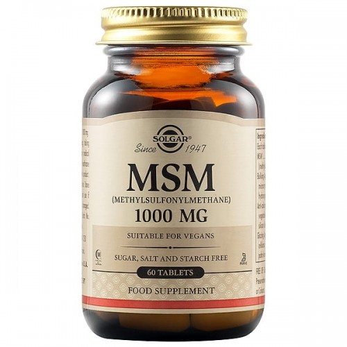 Solgar MSM 1000mg, 60Tabs. Συμβάλλει στην ενίσχυση του συνδετικού οστού Solgar MSM 1000mg, 60Tabs. Συμβάλλει στην ενίσχυση του συνδετικού οστού