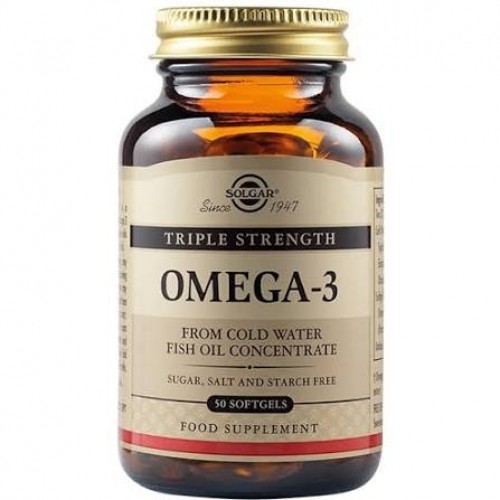 Solgar Omega-3 Triple Strength, Λιπαρά Οξέα 50 Μαλακές Κάψουλες