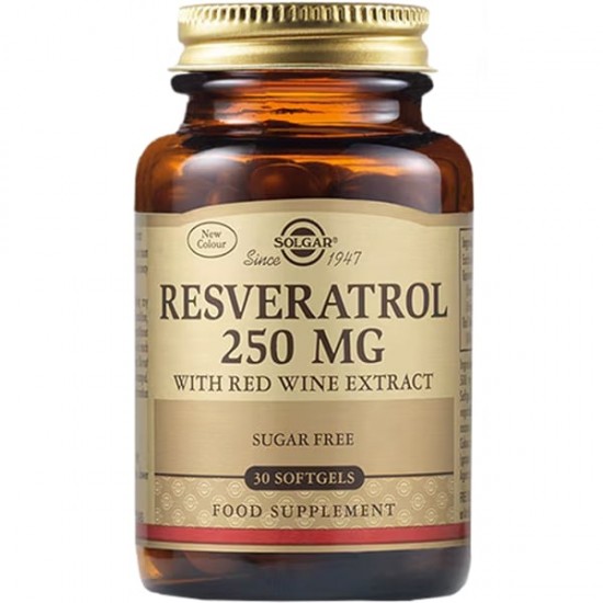 Solgar Resveratrol 250mg 30Softgels, Παρέχει προστασία στο καρδιαγγειακό σύστημα Solgar Resveratrol 250mg 30Softgels, Παρέχει προστασία στο καρδιαγγειακό σύστημα