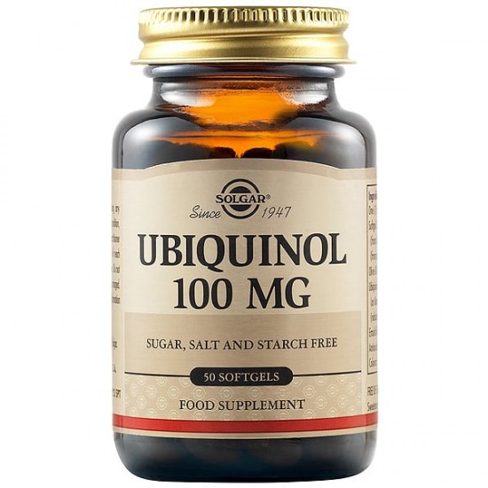 Solgar Ubiquinol 100mg, 50Softgels. Bοηθά στην καρδιαγγειακή λειτουργία