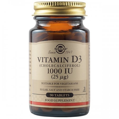 Solgar Vitamin D3 1000IU Tablets, Συμπλήρωμα Διατροφής 90 Ταμπλέτες Solgar Vitamin D3 1000IU Tablets, Συμπλήρωμα Διατροφής 90 Ταμπλέτες