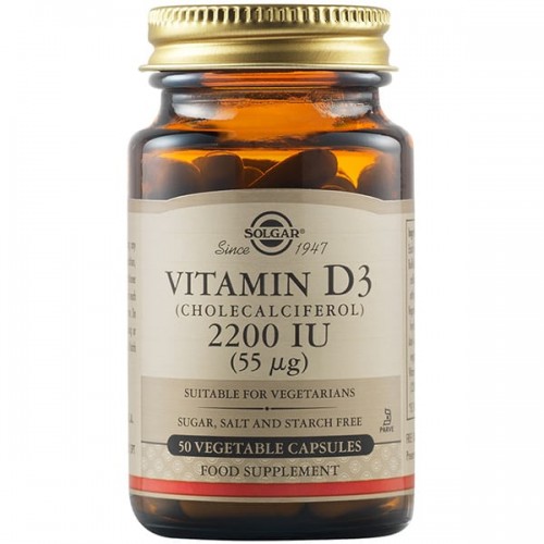 Solgar Vitamin D3 2200IU Veg. Caps, Συμπλήρωμα Διατροφής 50 Φυτικές Κάψουλες Solgar Vitamin D3 2200IU Veg. Caps, Συμπλήρωμα Διατροφής 50 Φυτικές Κάψουλες